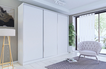 Nowoczesna Biała Szafa Przesuwna BEST 150x205 cm