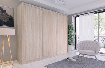 Nowoczesna Szafa Przesuwna BEST Dąb Sonoma 150x205 cm